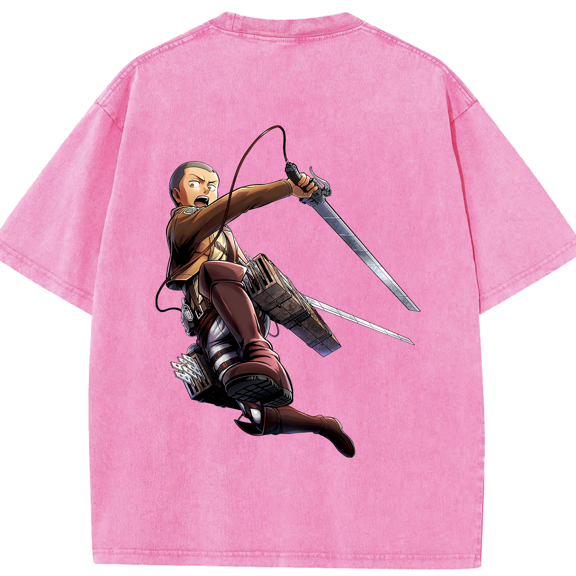 （画像用） 進撃の巨人 コニー·スプリンガー Attack on Titan Connie Springer 綿100% ヴィンテージ風 半袖Tシャツ（背面プリント）